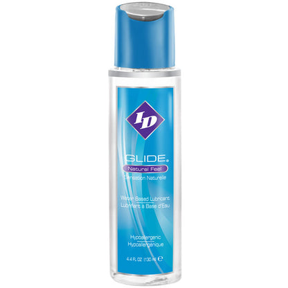 Frasco de ID Glide Lubrificante Íntimo à Base de Água 130ml, destacando a embalagem do produto.