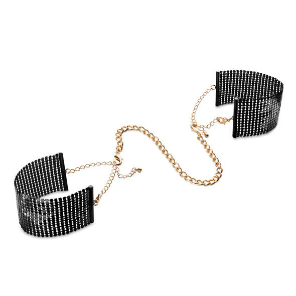 Detalhe das Algemas de Malha Metálica BIJOUX Désir Métallique Preto, mostrando a textura e o fecho.
