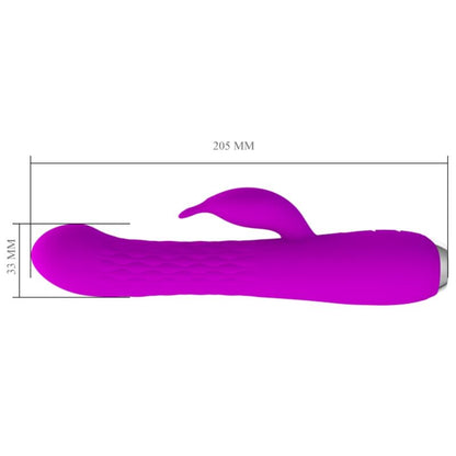 Vibrador Pretty Love Molly com design de coelho, rotação e múltiplas vibrações.