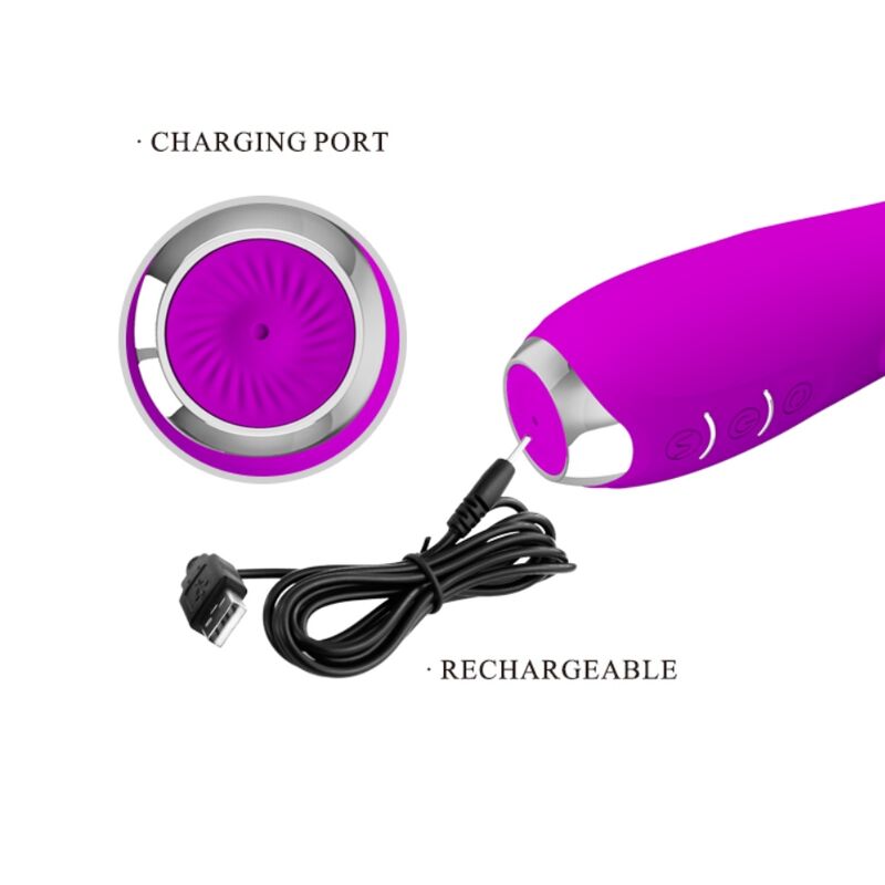 Vibrador Pretty Love Molly com design de coelho, rotação e múltiplas vibrações.