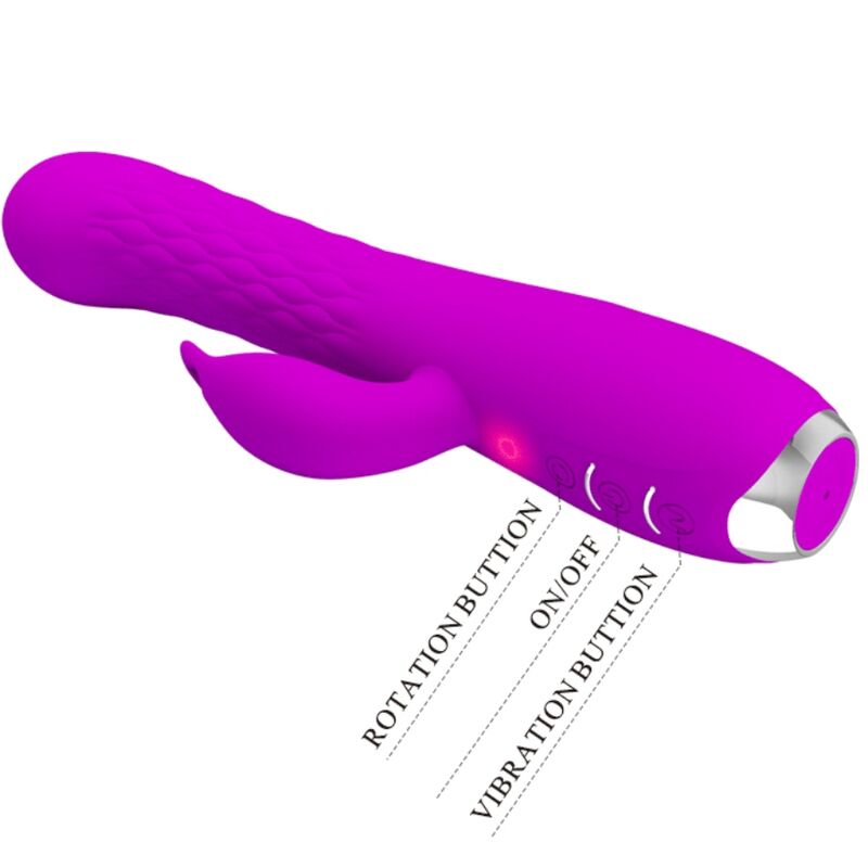 Vibrador Pretty Love Molly com design de coelho, rotação e múltiplas vibrações.