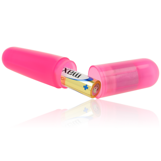 Close-up of the OHMAMA Bala Vibrante Rosa Básica, highlighting its compact design and smooth texture.
