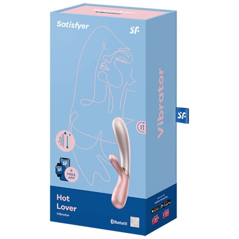 Satisfyer Vibrador de Coelho Hot Lover Rosa & Bege com aquecimento e controlo por app