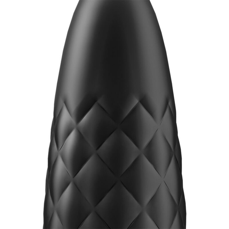 Satisfyer Mini Vibrador Bullet Ultra Power 5 Preto, mostrando seu design compacto e elegante.