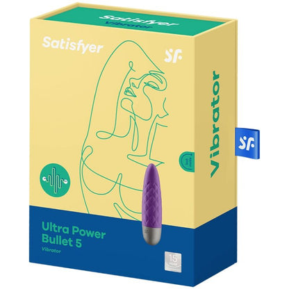 Close-up do Satisfyer Ultra Power Bullet 5 Violeta, um mini vibrador recarregável em silicone macio com foco na estimulação clitoriana.