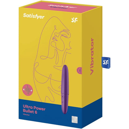Satisfyer Ultra Power Bullet 6 Roxo, mini vibrador recarregável de silicone macio para prazer discreto.