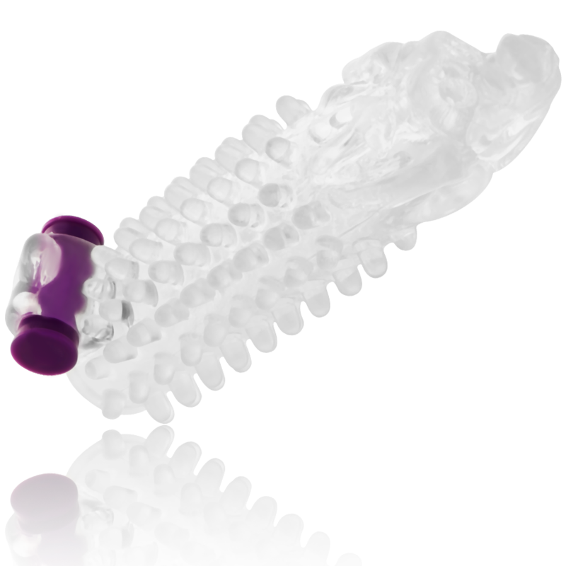 Bainha de Pénis de Dragão OHMAMA com bala vibrante, textura e design ergonómico.