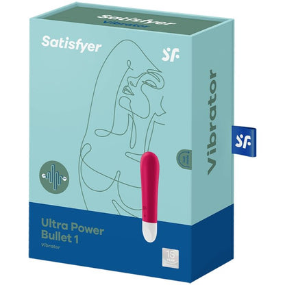 Satisfyer Mini Vibrador Bullet 1 Vermelho, mostrando seu design compacto e superfície de silicone.