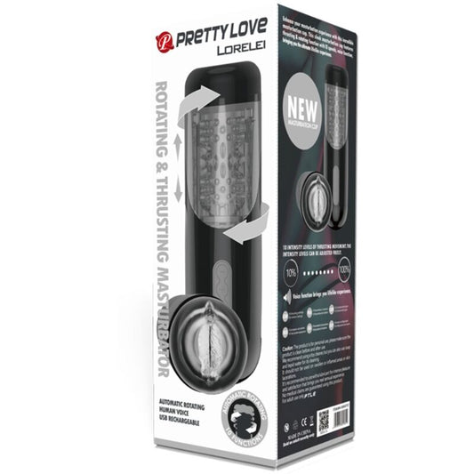 Masturbador masculino multifuncional PRETTY LOVE Lorelei com rotação e impulso.