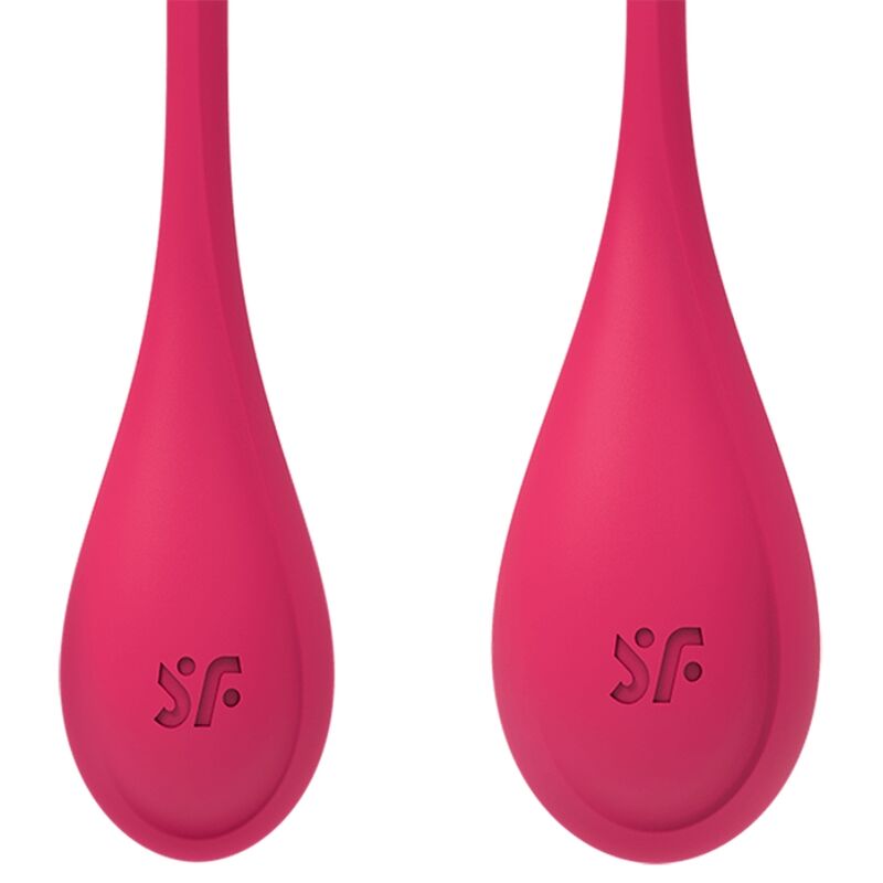Satisfyer Conjunto Bolas Ben Wa Yoni Power 1 para treino do assoalho pélvico em silicone vermelho.
