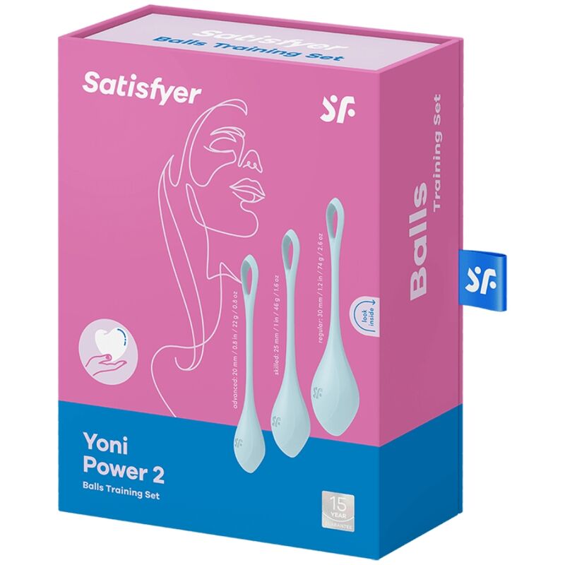 Satisfyer Conjunto de Bolas Ben Wa Yoni Power 2 Azul para fortalecimento do assoalho pélvico