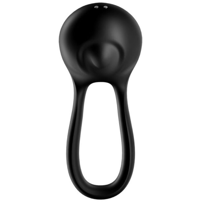 Satisfyer Vibrador Majestic Duo Ring Preto para estimulação dupla do pénis e testículos com 12 funções de vibração.