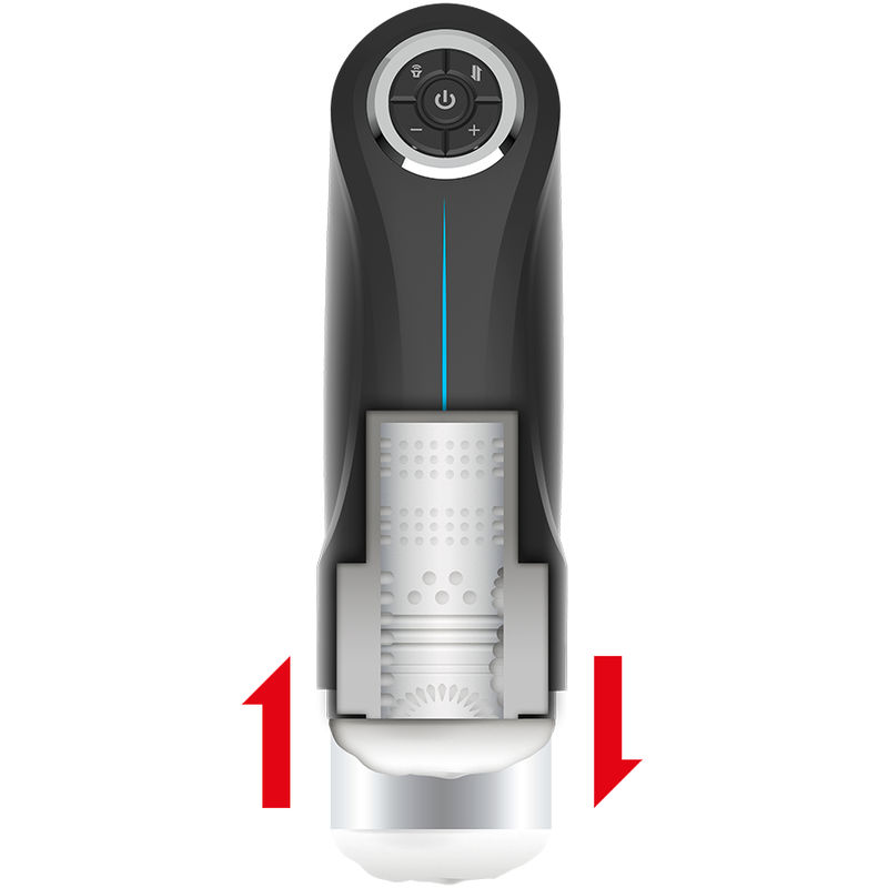 Detalhe do JAMYJOB Milker Stroker, mostrando a textura e design ergonómico