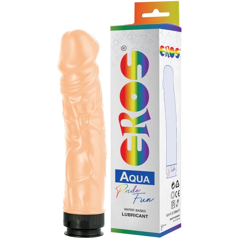Dildo Realista Rígido com Reservatório EROS Aqua LGBT Pride + Lubrificante 300ml