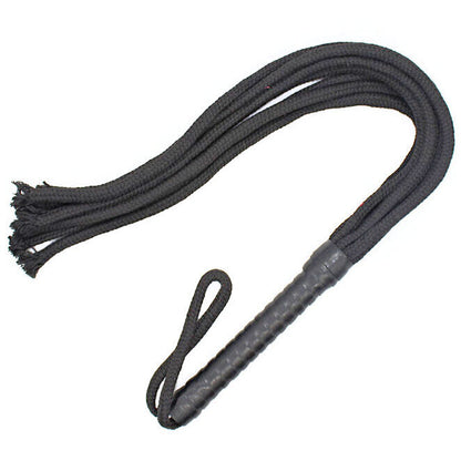 OHMAMA FETISH Chicote de Corda BDSM de 56cm, com detalhes em PVC, madeira e poliéster.