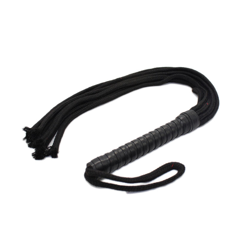 OHMAMA FETISH Chicote de Corda BDSM de 56cm, com detalhes em PVC, madeira e poliéster.