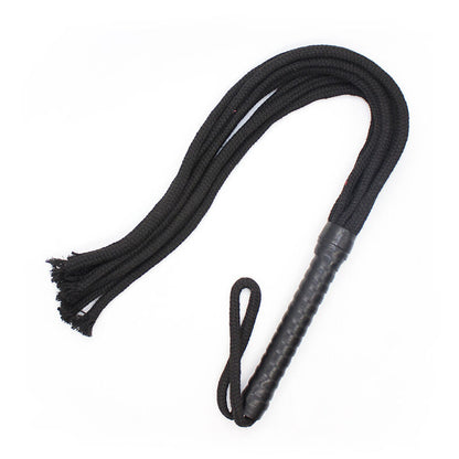 OHMAMA FETISH Chicote de Corda BDSM de 56cm, com detalhes em PVC, madeira e poliéster.