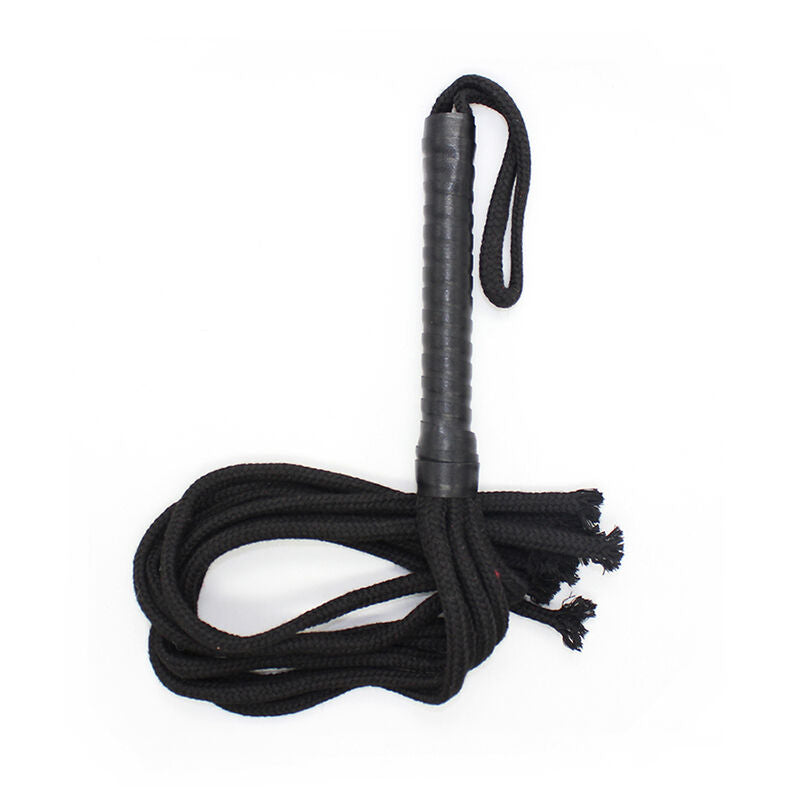 OHMAMA FETISH Chicote de Corda BDSM de 56cm, com detalhes em PVC, madeira e poliéster.