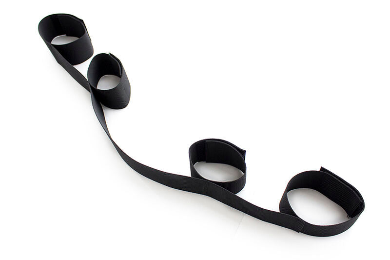 Ohmama Fetish Barra Separadora Flexível com Retenções de Pulso de Nylon para experiências BDSM seguras.