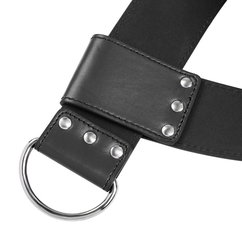 Algemas de Suspensão Ohmama Fetish para Pulso e Tornozelo, detalhe do material PVC e metal.