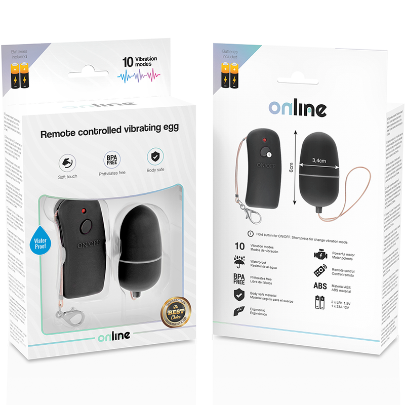 Ovo Vibrante com Controle Remoto Preto