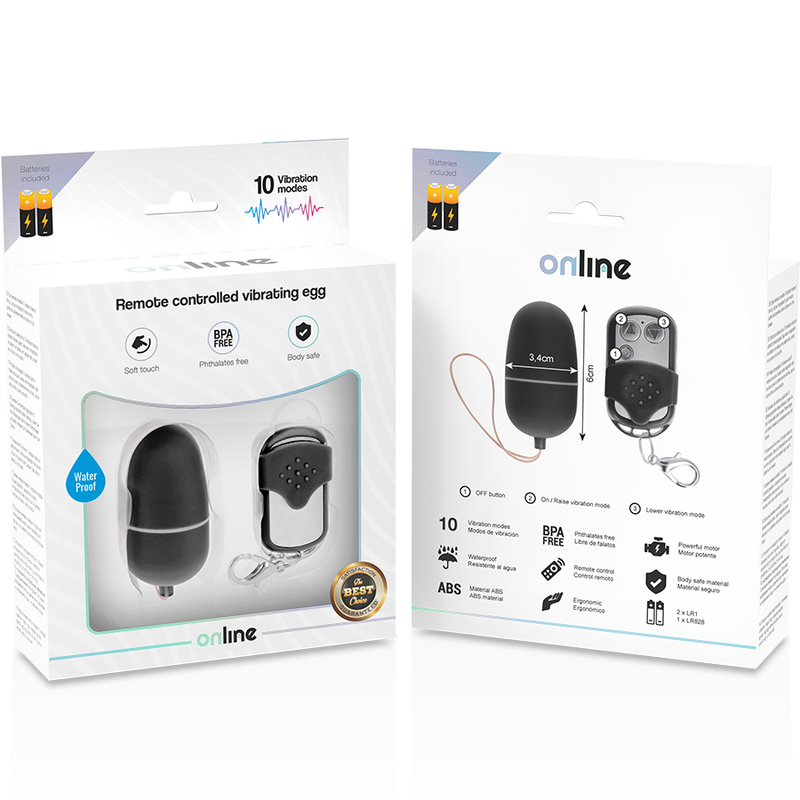 Ovo Vibrante com Controle Remoto M Preto