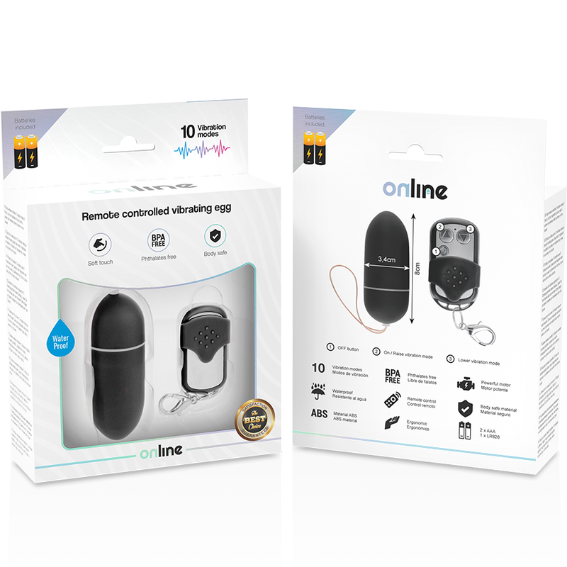Ovo Vibrante com Controle Remoto L Preto