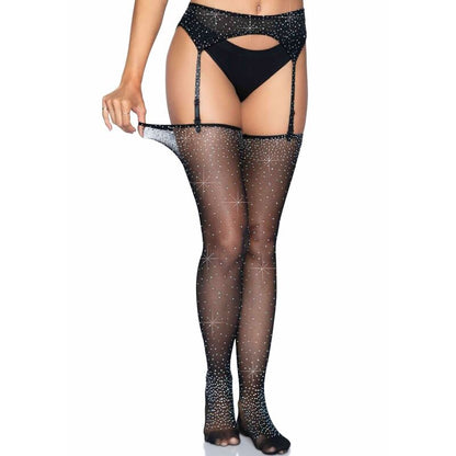 Imagem do Conjunto Cinta-Liga e Meias Micro Rede Strass Leg Avenue