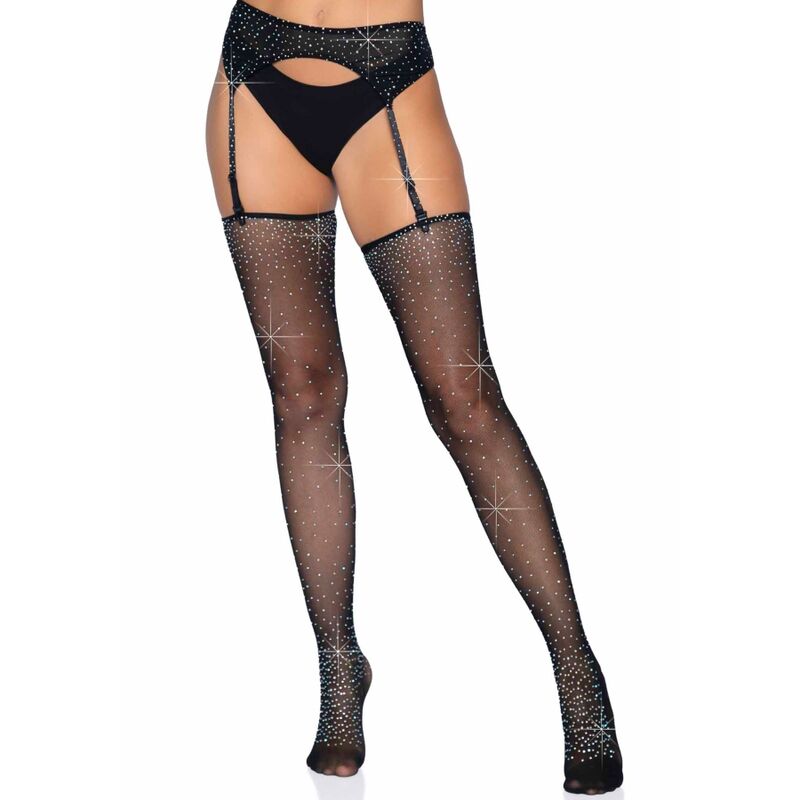 Imagem do Conjunto Cinta-Liga e Meias Micro Rede Strass Leg Avenue