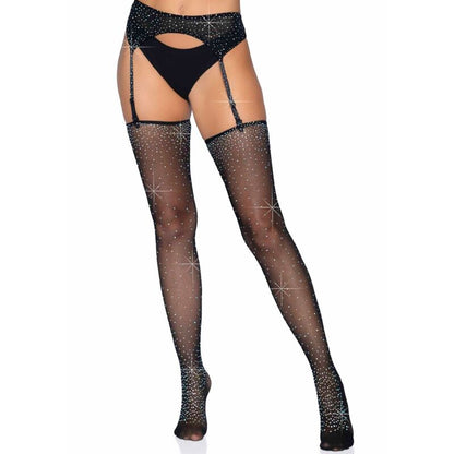 Imagem do Conjunto Cinta-Liga e Meias Micro Rede Strass Leg Avenue