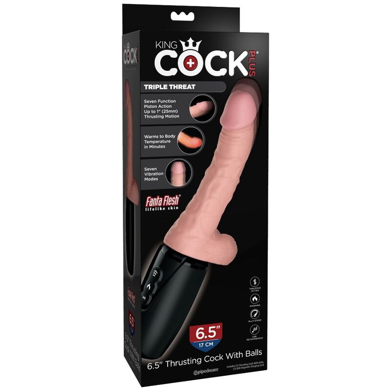 Vibrador Realístico Plus Triple Threat Tom de Pele Claro
