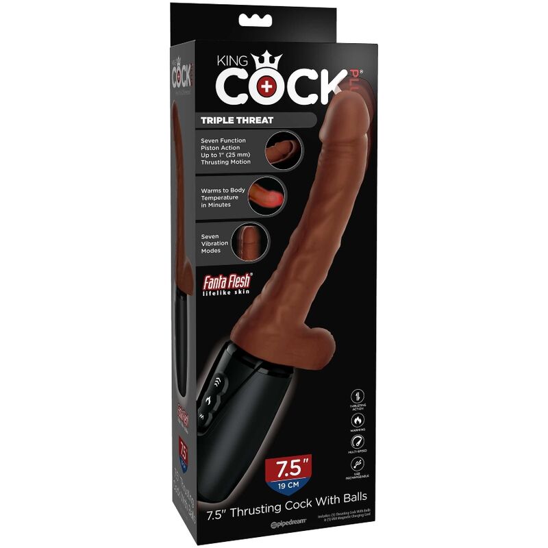 Dildo Realístico Plus Triple Threat Tom de Pele Castanho