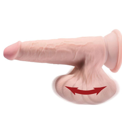 Dildo Plus 3D Balançando Bolas 24.5 cm Pele Clara