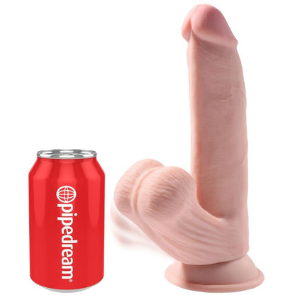 Dildo Plus 3D Balançando Bolas 24.5 cm Pele Clara