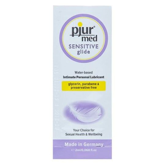 PJUR Lubrificante MED Sensitive Glide à Base de Água 2 ML para conforto em peles sensíveis