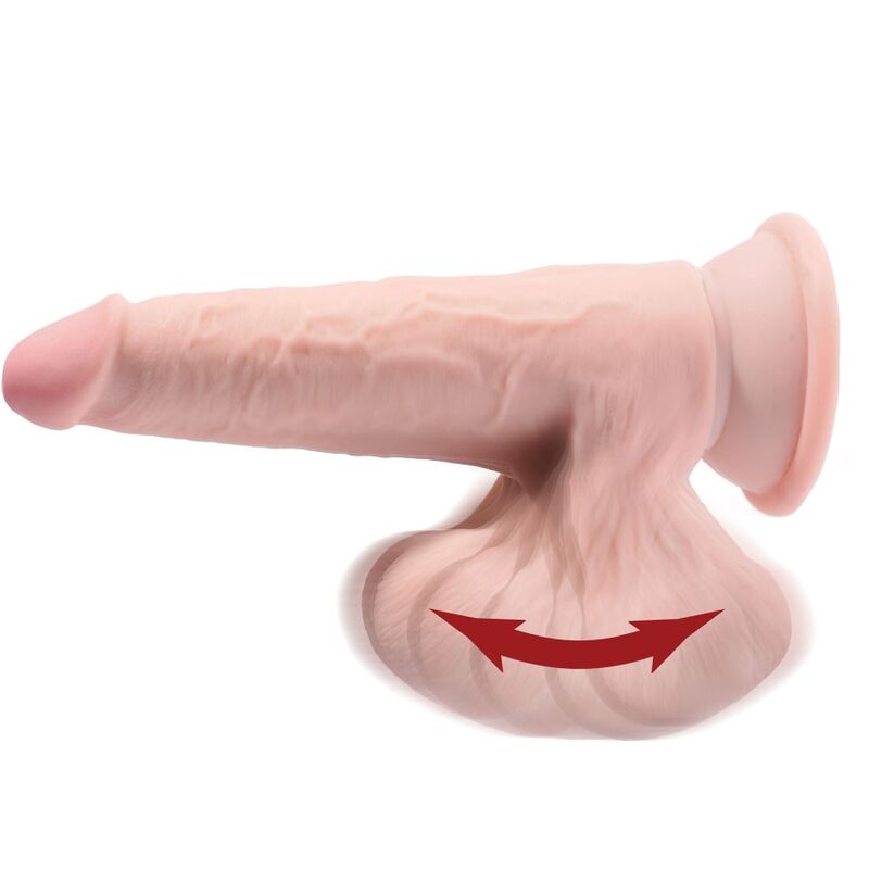 Dildo Realista Plus 3D com Bolas Balançando 15.2 cm Pele Clara