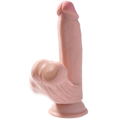 Dildo Realista Plus 3D com Bolas Balançando 15.2 cm Pele Clara