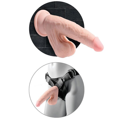 Dildo Realista Plus 3D com Bolas Balançando 15.2 cm Pele Clara