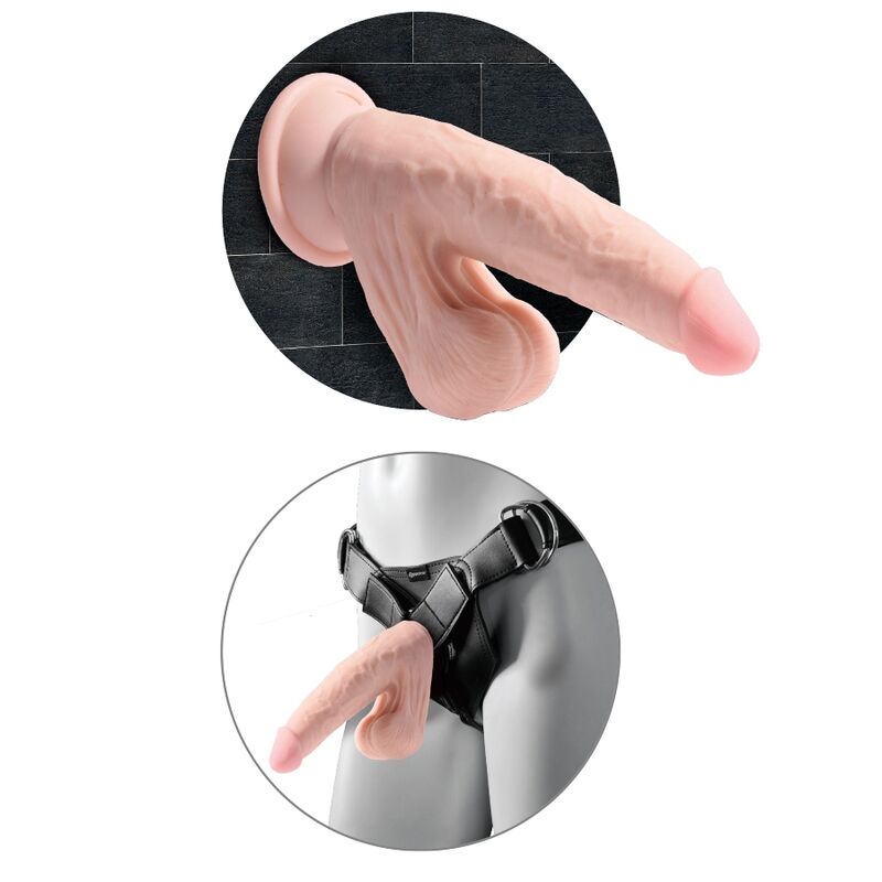 Dildo Realista Plus com Bolas de Balanço 3D 20.3 cm