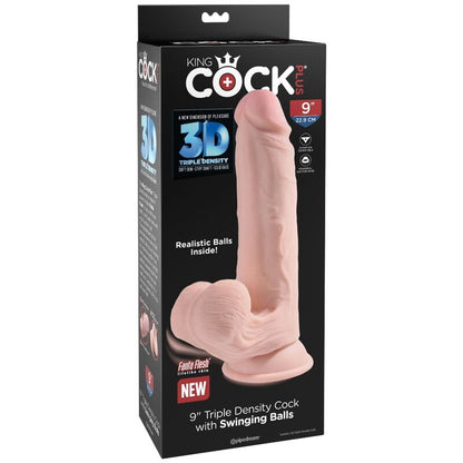 Dildo Realista Plus com Bolas de Balanço 3D 20.3 cm