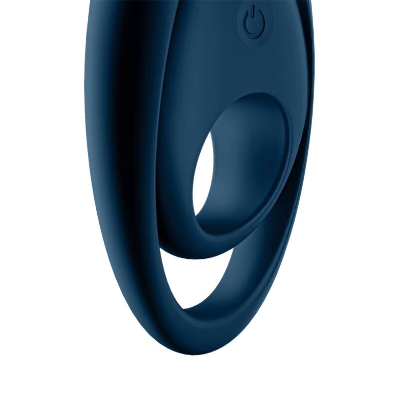 Satisfyer Glorious Duo Anel Vibrador para Casais Azul, mostrando seu design ergonómico e estimulador clitoriano.