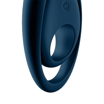 Satisfyer Glorious Duo Anel Vibrador para Casais Azul, mostrando seu design ergonómico e estimulador clitoriano.