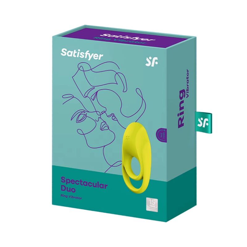 Satisfyer Spectacular Duo Ring Vibrador Amarelo para estimulação peniana, testicular e clitoriana em casais.