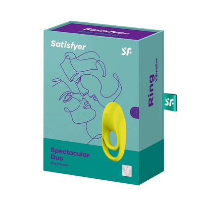 Satisfyer Spectacular Duo Ring Vibrador Amarelo para estimulação peniana, testicular e clitoriana em casais.