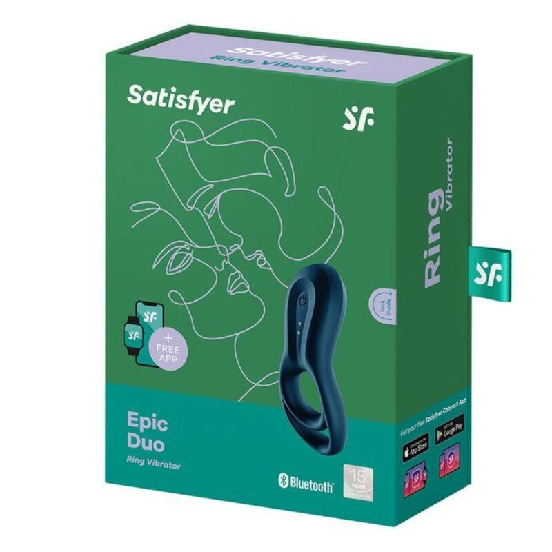 Anel Peniano Vibratório Satisfyer Epic Duo Azul com Controlo por App
