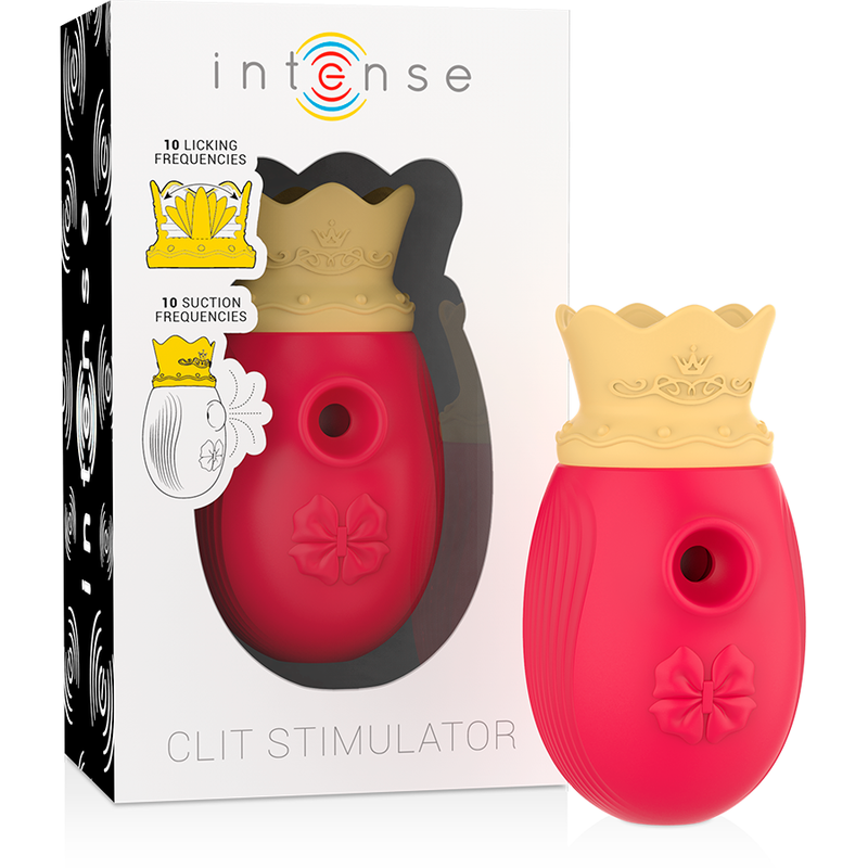 INTENSE Estimulador de Clitóris Vermelho, com design ergonómico e ponta de sucção.
