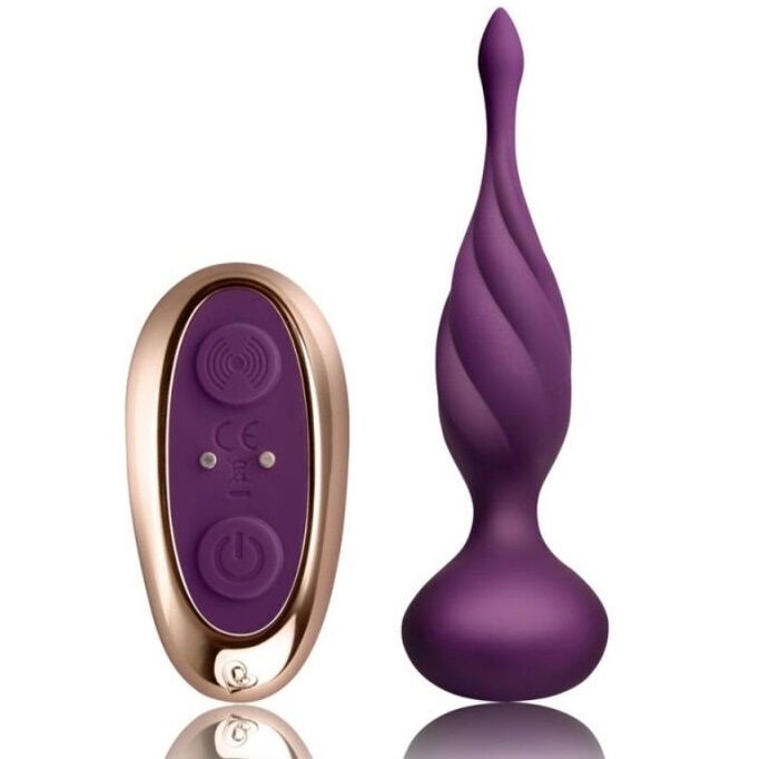 ROCKS-OFF Estimulador Anal Discover Lilac com controle remoto e silicone aveludado