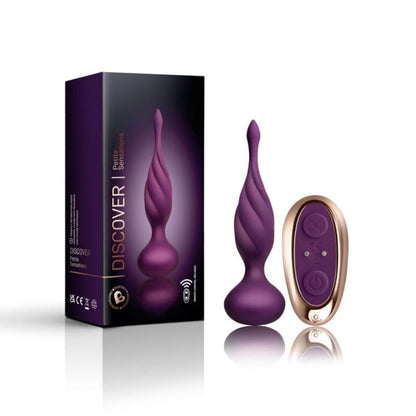ROCKS-OFF Estimulador Anal Discover Lilac com controle remoto e silicone aveludado