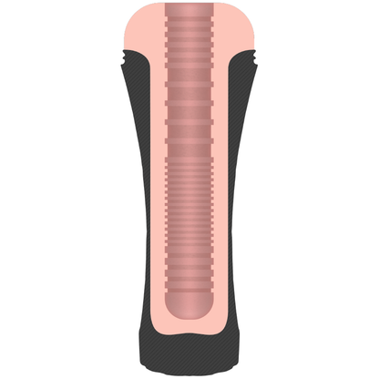 Masturbador masculino Jamyjob com abertura em forma de vagina, exibindo a textura interna.