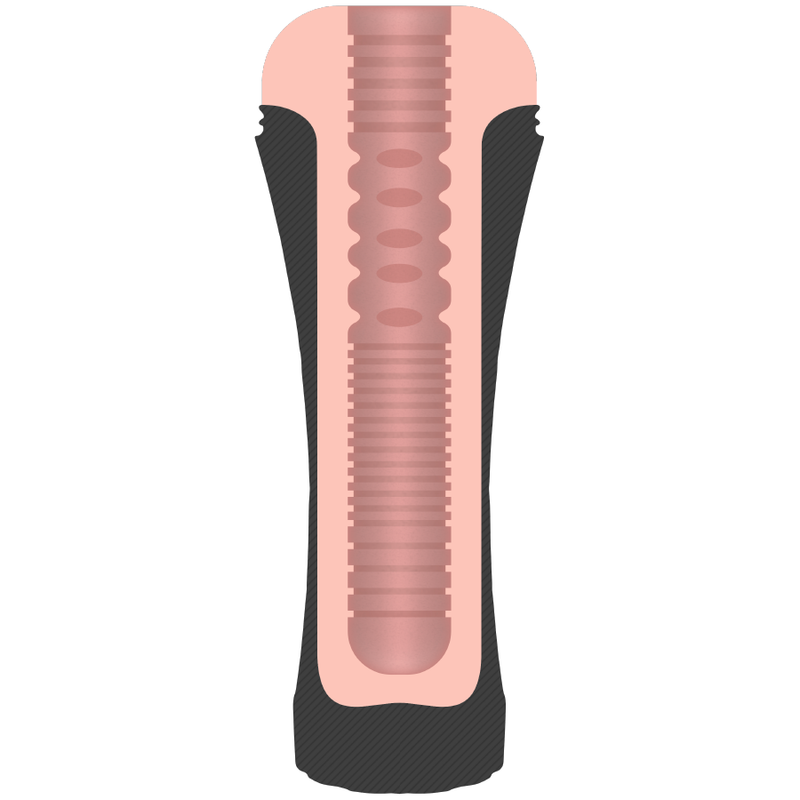 Masturbador Jamyjob com entrada anal, interior texturizado e design ergonómico.